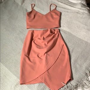Blush Pink Two Piece Set skirt